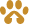 Orange paw icon with up arrow subtracted out of shape